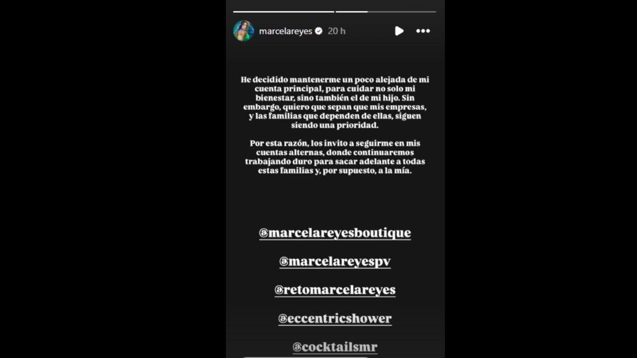 Comunicado de Marcela Reyes