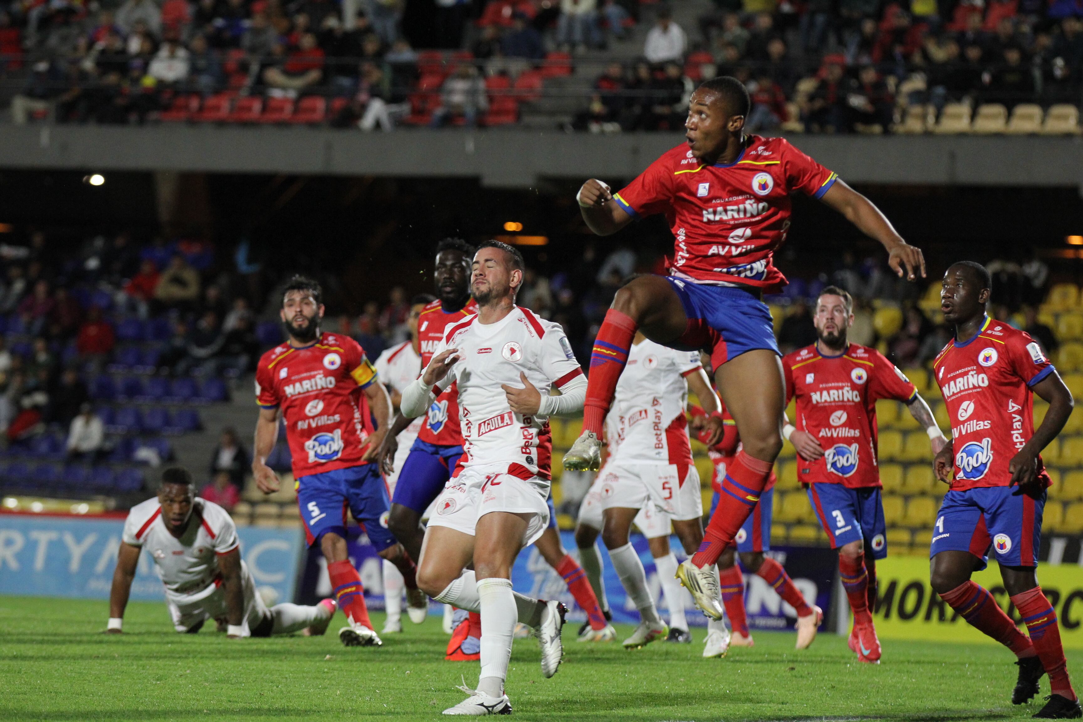 Imagen del encuentro entre Deportivo Pasto y América de Cali por el segundo semestre de la Liga colombiana.