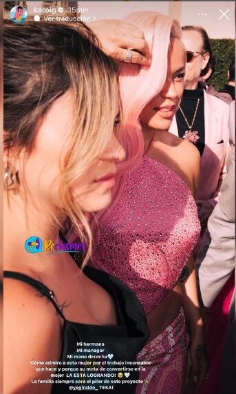 Karol G junto a su hermana Verónica Giraldo.