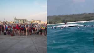 La embarcación naufragó debido a las fuertes mareas, generando pánico entre los ocupantes.