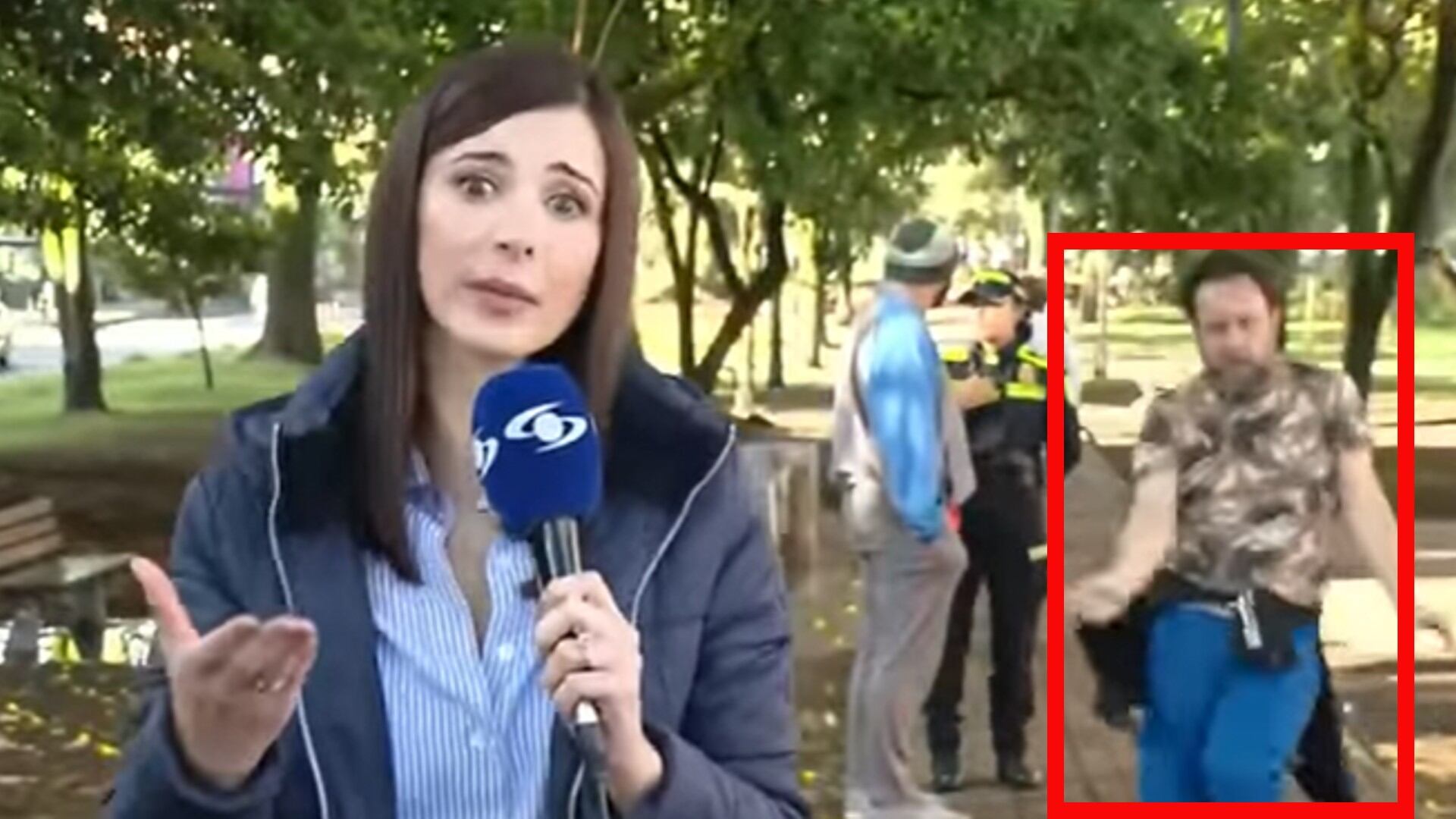 El transeúnte intentó llamar la atención de la periodista, pero ella no se percató de lo que ocurría.