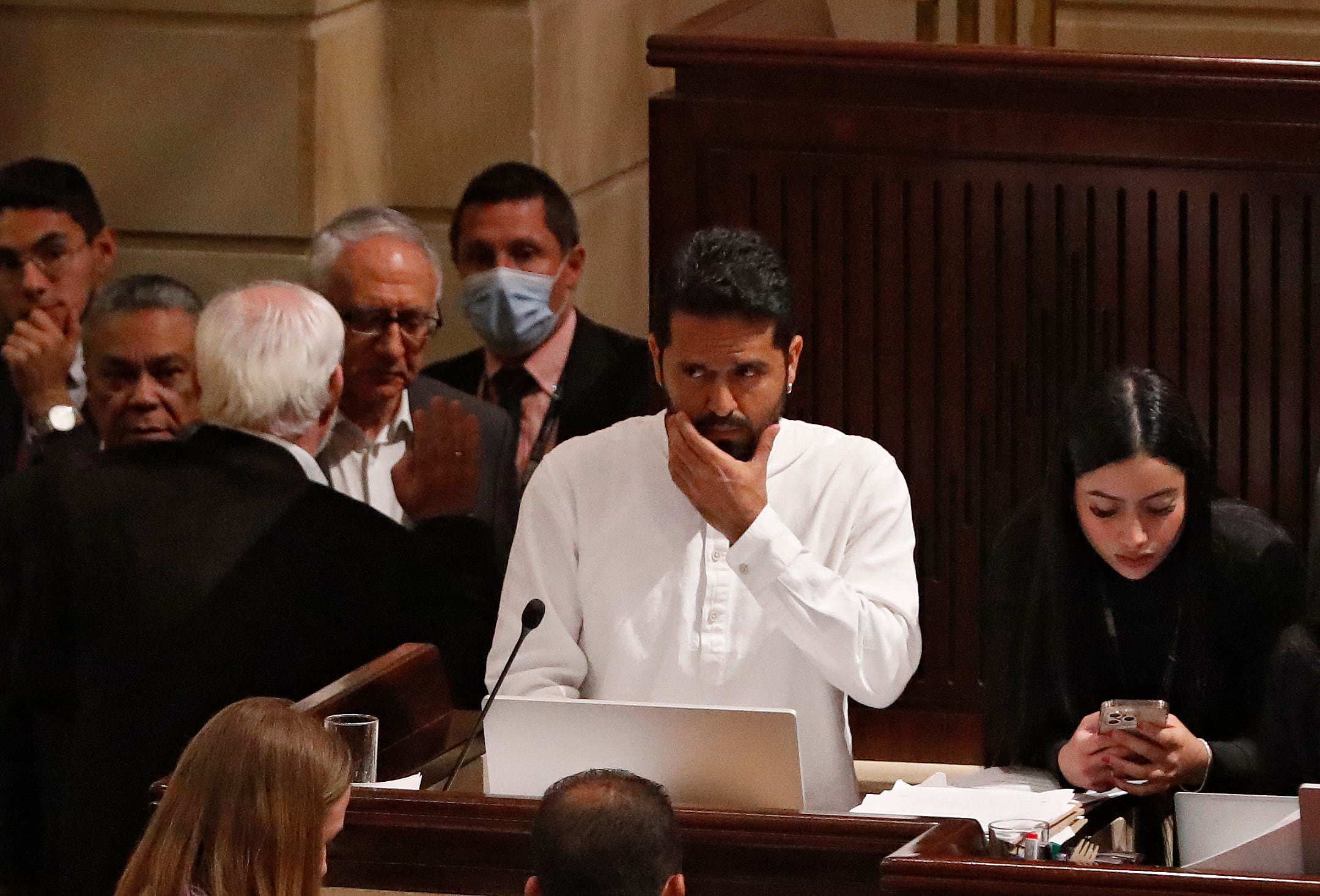 Segundo debate Reforma a la salud  en la plenaria de la Cámara de Representantes  
Ministro del Interior Luis Fernando Velasco
Ministro de Salud  Guillermo Alfonso Jaramillo
Presidente de la Cámara Andrés Calle
Director de la Adres Félix León Martínez
Alfredo Mondragón  Representante a la Cámara
Bogota noviembre 28  del 2023
Foto Guillermo Torres Reina / Semana