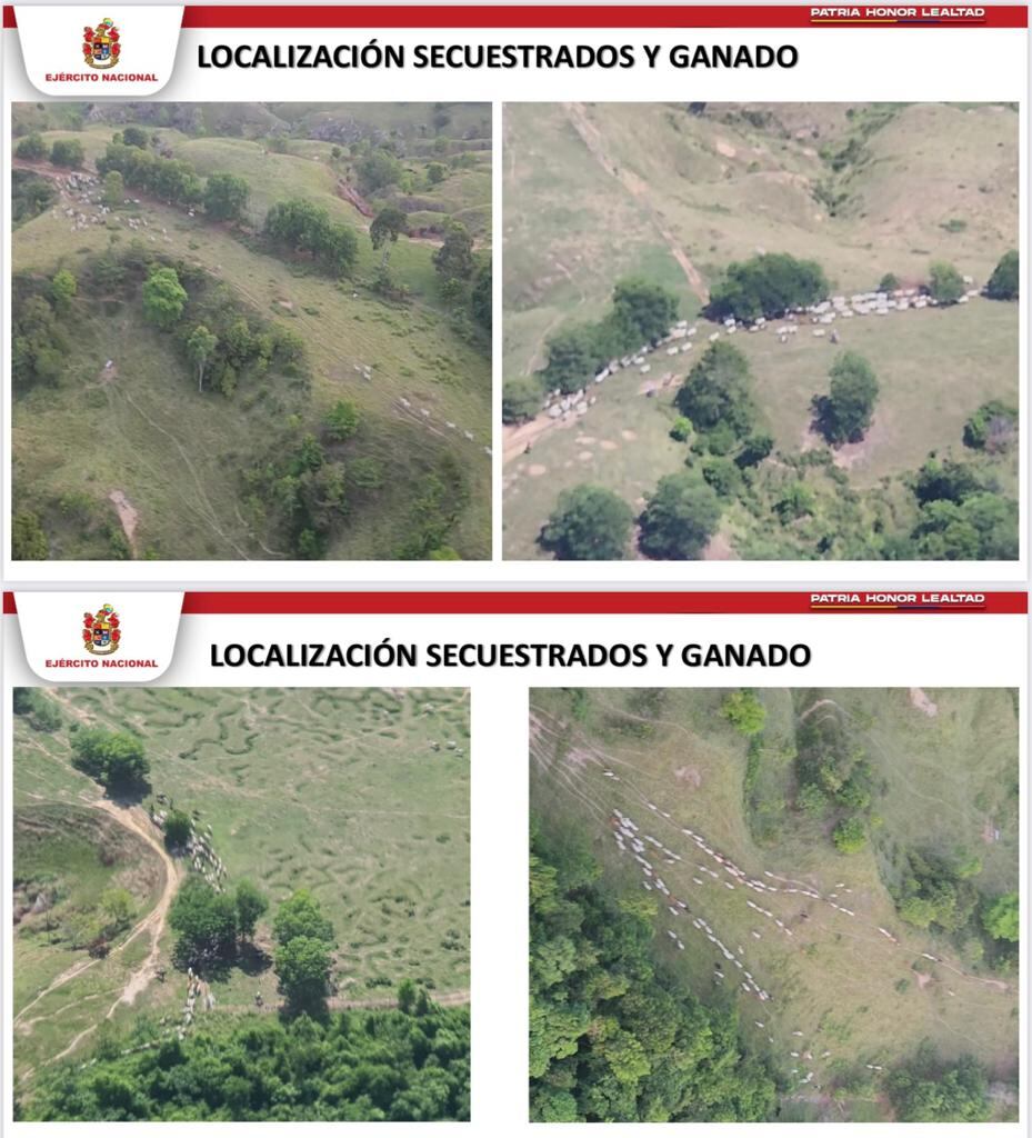 En este lugar fue hallados los secuestrados y el ganado.