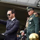 ABelardo de la Espriella presidente de Colombia toma de Mando de los comandantes del Ejército, la fuerza aérea, Armada Nacional y Policía Nacional. Reconocimiento de tropas en la Escuela Militar José María Córdoba.