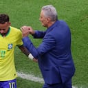 Soccer Football - FIFA World Cup Qatar 2022 - Group G - Brazil v Serbia - Lusail Stadium, Lusail, Qatar - November 24, 2022 Brazil coach Tite with Neymar after he was substituted REUTERS/Molly Darlington
