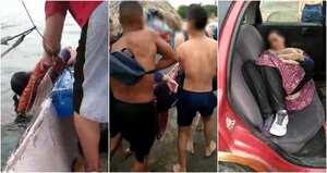 Impactante rescate de una mujer a dos kilómetros de las playas de Puerto Colombia, Atlántico