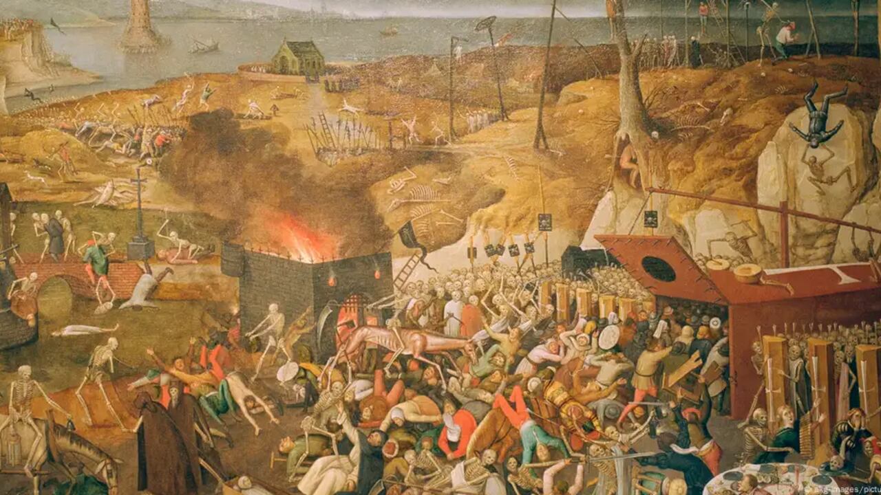 Como en el 536 d.C., cuando una erupción sumió al mundo en oscuridad y muerte, Bruegel retrata en El triunfo de la muerte (1562) una visión apocalíptica que recuerda esa antigua catástrofe.