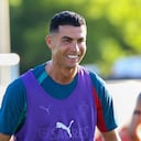 PALM BEACH GARDENS, FL - JUNE 13: Cristiano Ronaldo #7 of Portugal is seen at a FIFA World Cup 26 Portugal team open training session at the Gardens North County District Park, Palm Beach Gardens, Florida.(Photo:Chris Arjoon)