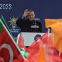 Recep Tayyip Erdogan habla en Bahcelievler antes de las elecciones presidenciales en Turquía.