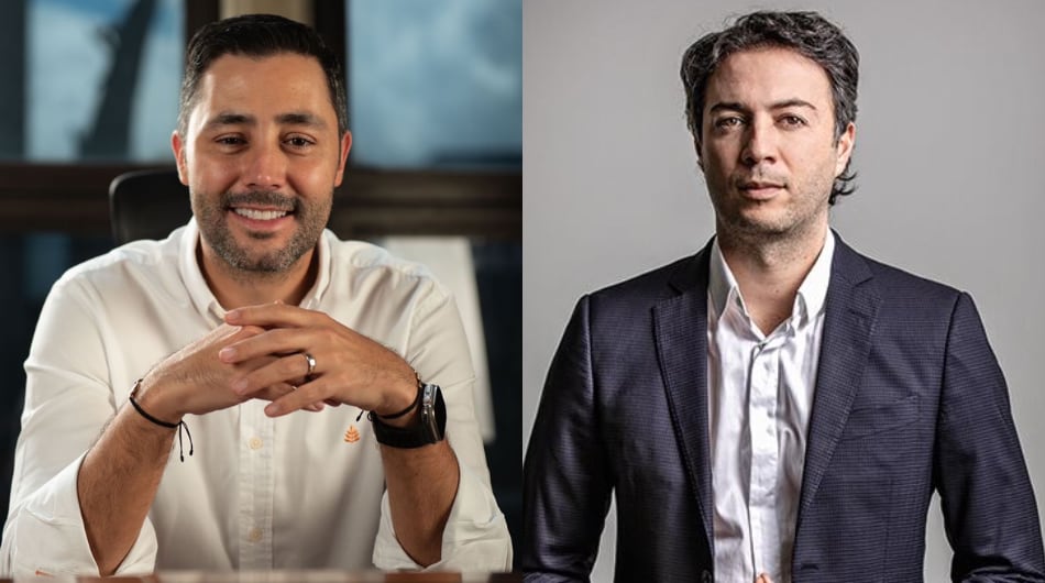 Sebastián López, presidente del Concejo de Medellín; y Daniel Quintero, precandidato presidencial.