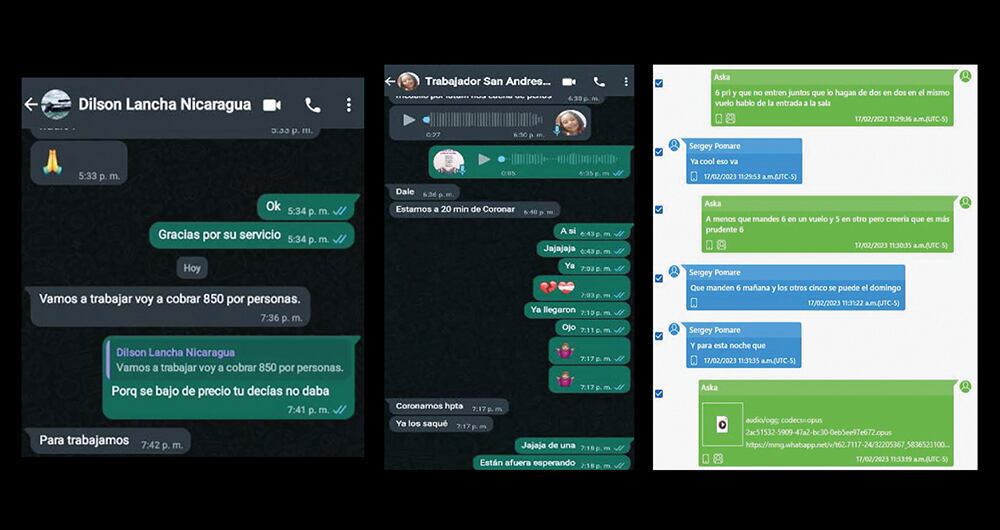 Chats de coordinación de los planes. 