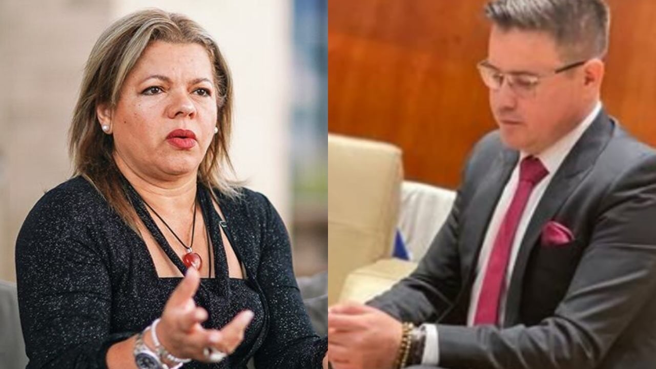 Mary Luz Herrán, exesposa de Petro, y Dumar David Guevara Turriago, viceministro encargado de la Igualdad.