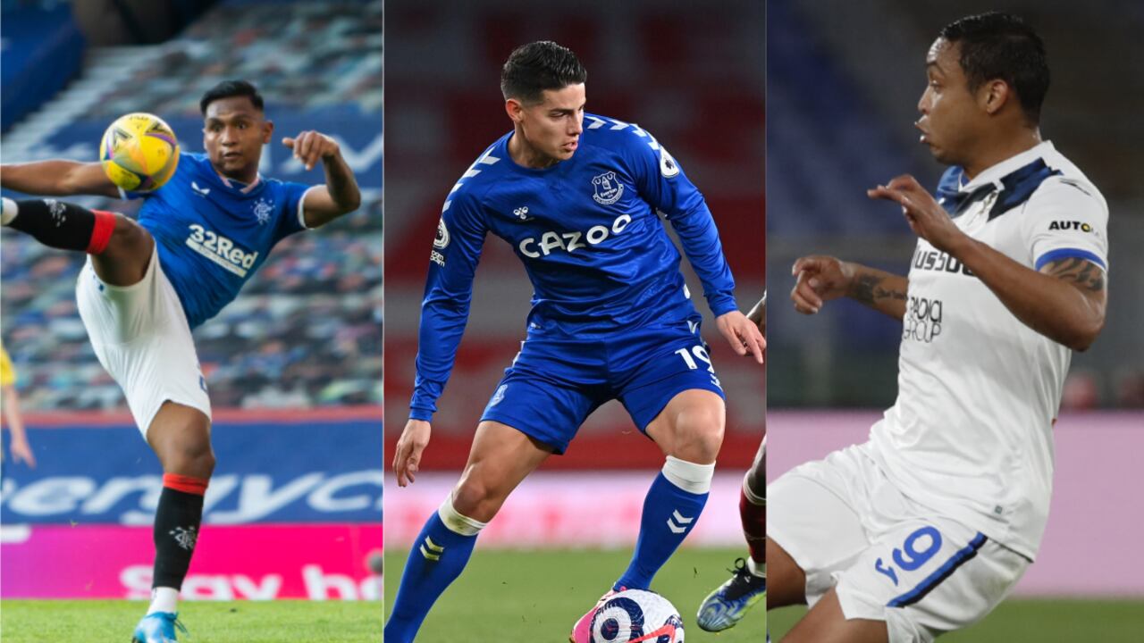 Goles de los colombianos en el exterior. Foto: Rangers Oficial / AP / Justin Setterfield / Alessandra Tarantino