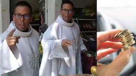 El falso sacerdote se ubicaba en la Avenida Regional para bendecir vehículos a cambio de dinero.