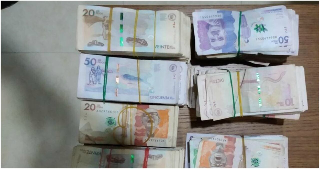 El dinero hallado en una vivienda de Cali