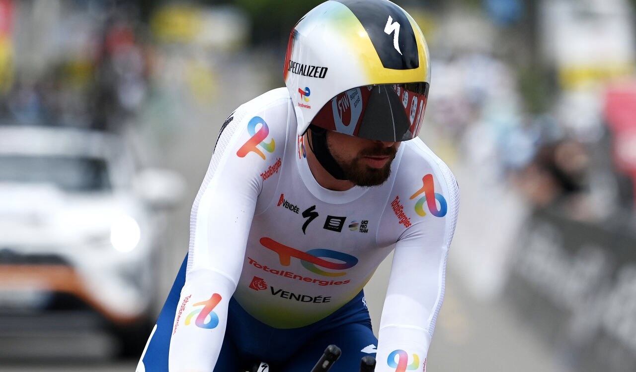 Peter Sagan en acción en la etapa 8 del Tour de Suiza 2023