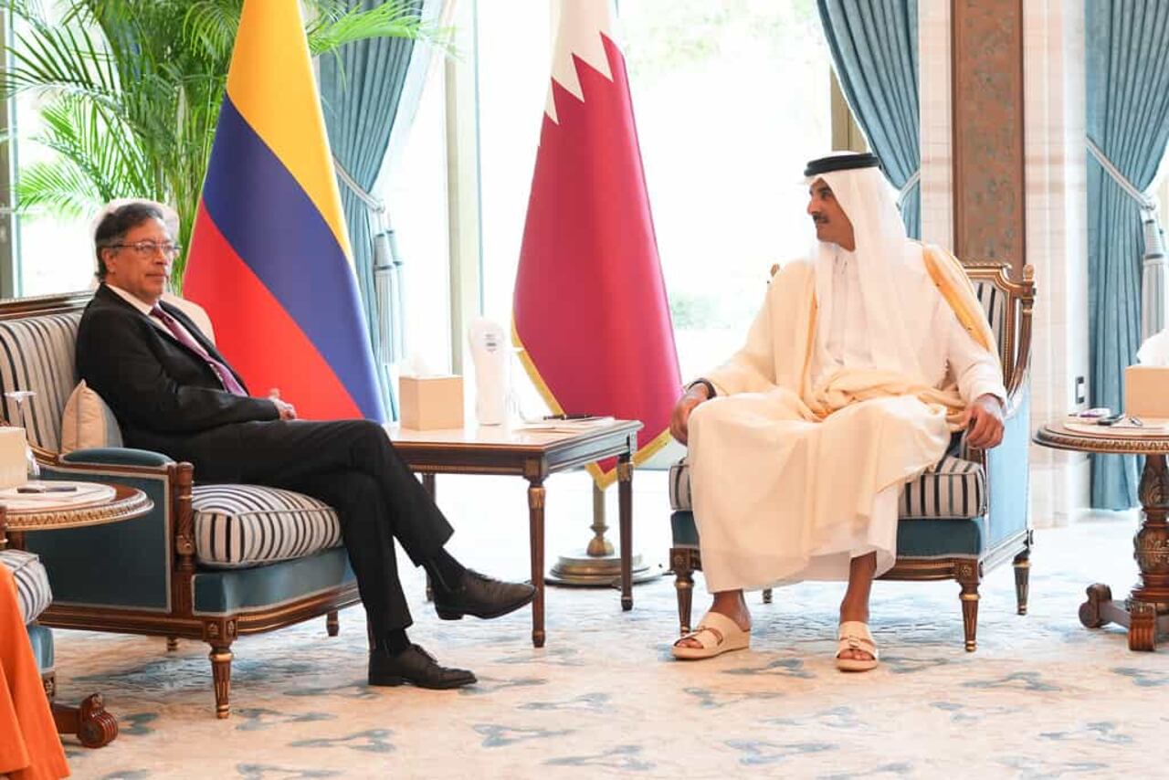 Gustavo Petro y el Emir de Catar Tamim bin Hamad Al Thani.