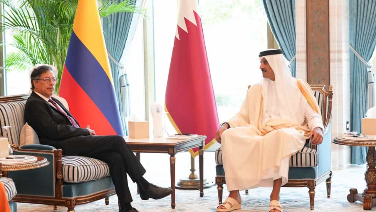 Gustavo Petro y el Emir de Catar Tamim bin Hamad Al Thani.
