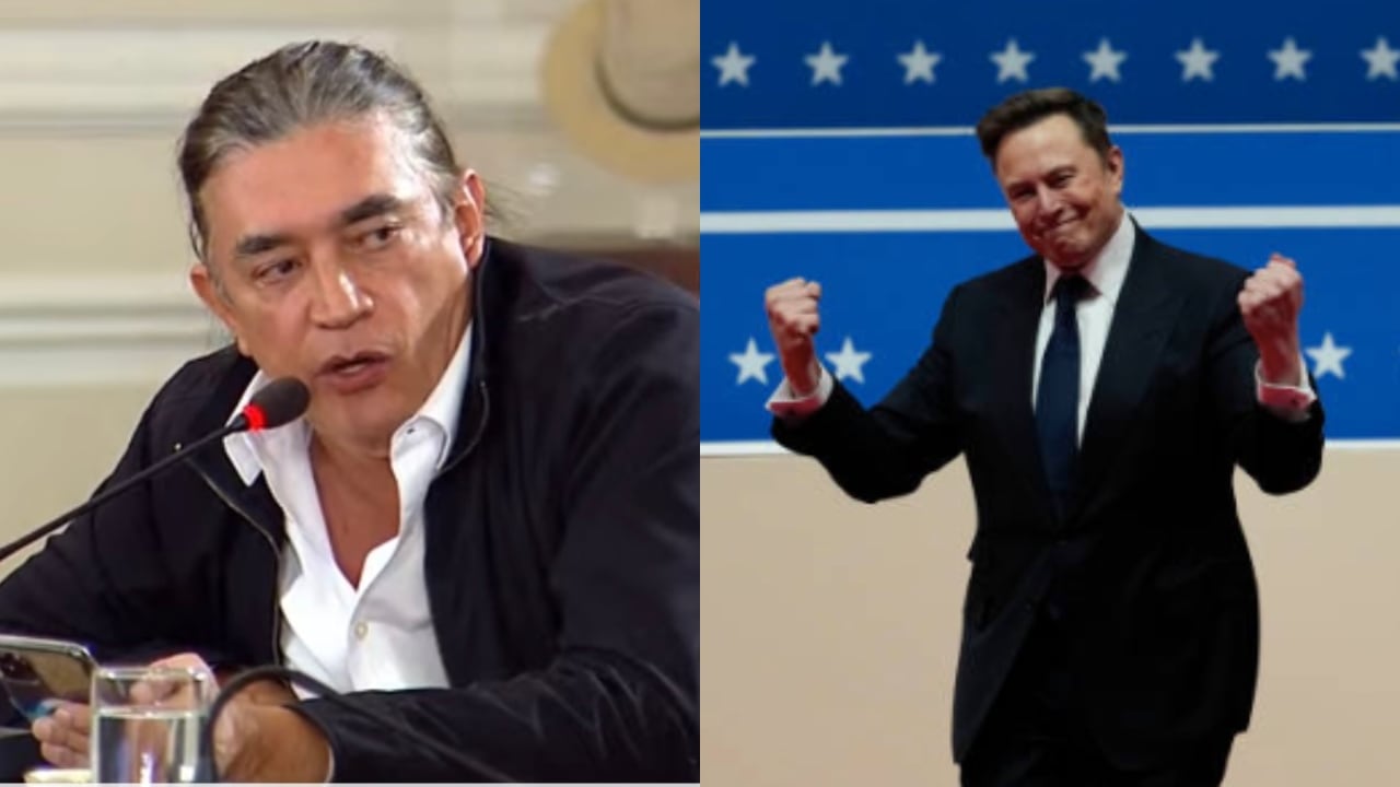 De izquierda a derecha: Gustavo Bolívar y Elon Musk.