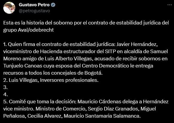 Presidente Petro habla sobre caso del Grupo Aval y Odebrecht.