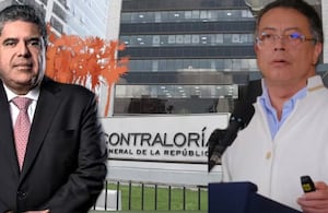 El Contralor General de la República de Colombia, Carlos Hernán Rodríguez y el presidente, Gustavo Petro.