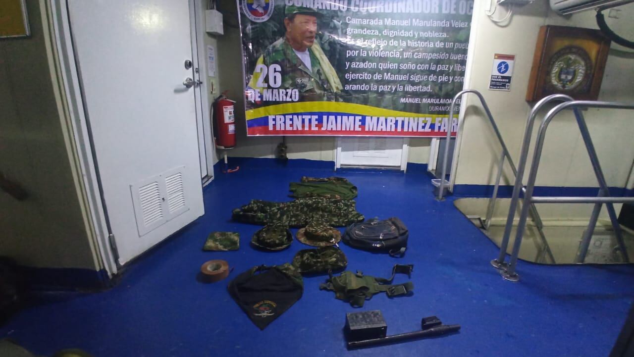 Los explosivos fueron incautados por la Armada Nacional.