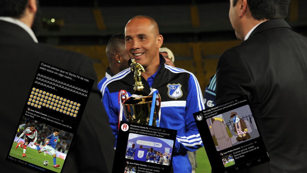 Mayer Candelo con el trofeo amistoso ganado a River Plate en 2014.