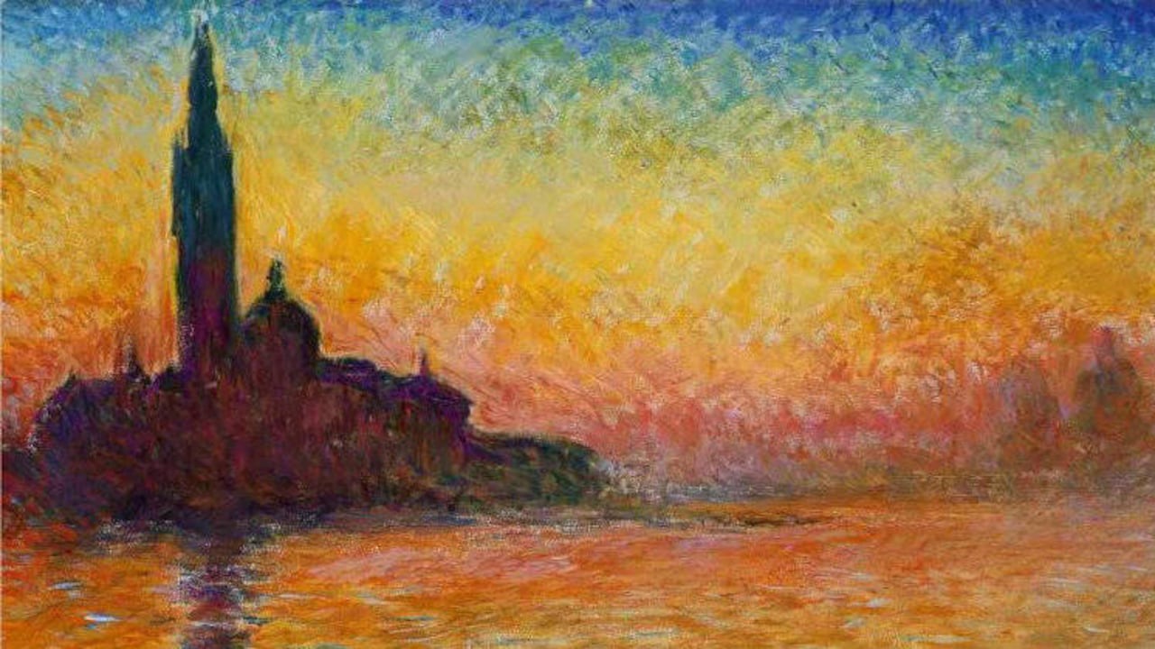 Detalle de 'Crepúsculo en Venecia' (1908) de Claude Monet.