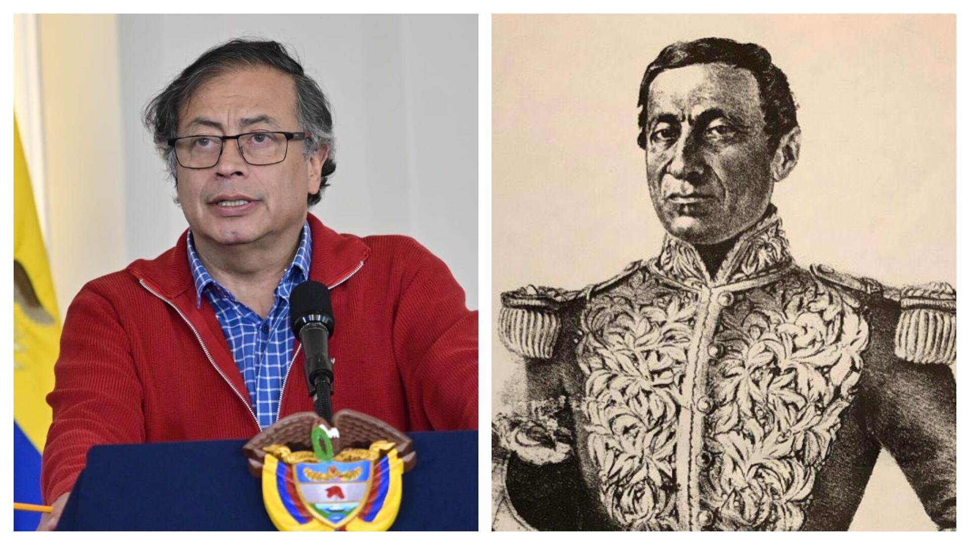 Presidente Gustavo Petro y expresidente José María Melo.