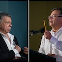 Presidente Gustavo Petro y el exmandatario Juan Manuel Santos