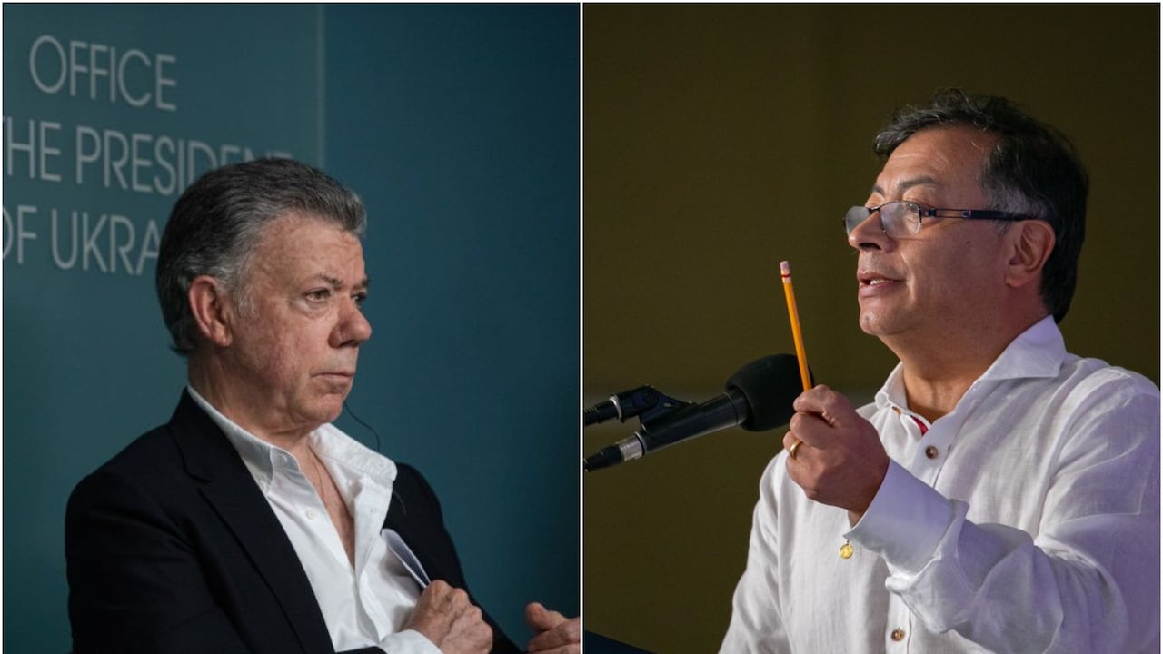Presidente Gustavo Petro y el exmandatario Juan Manuel Santos