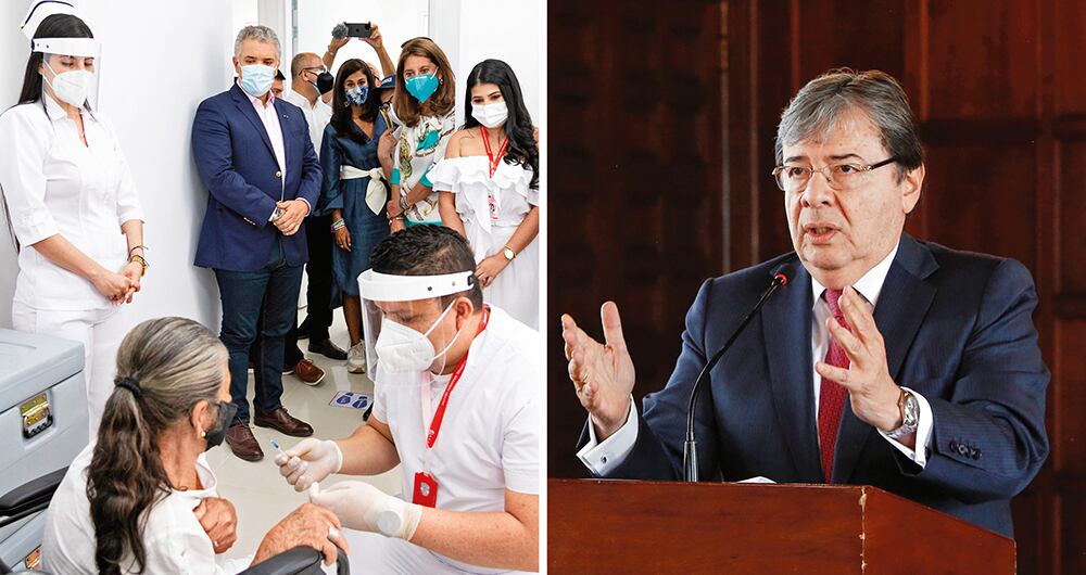  Varios funcionarios del Gobierno han resultado contagiados de coronavirus. El ministro de Defensa, Carlos Holmes Trujillo, falleció por cuenta de la enfermedad. Esta semana, la ministra de Transporte, Ángela María Orozco, resultó positiva para covid-19.