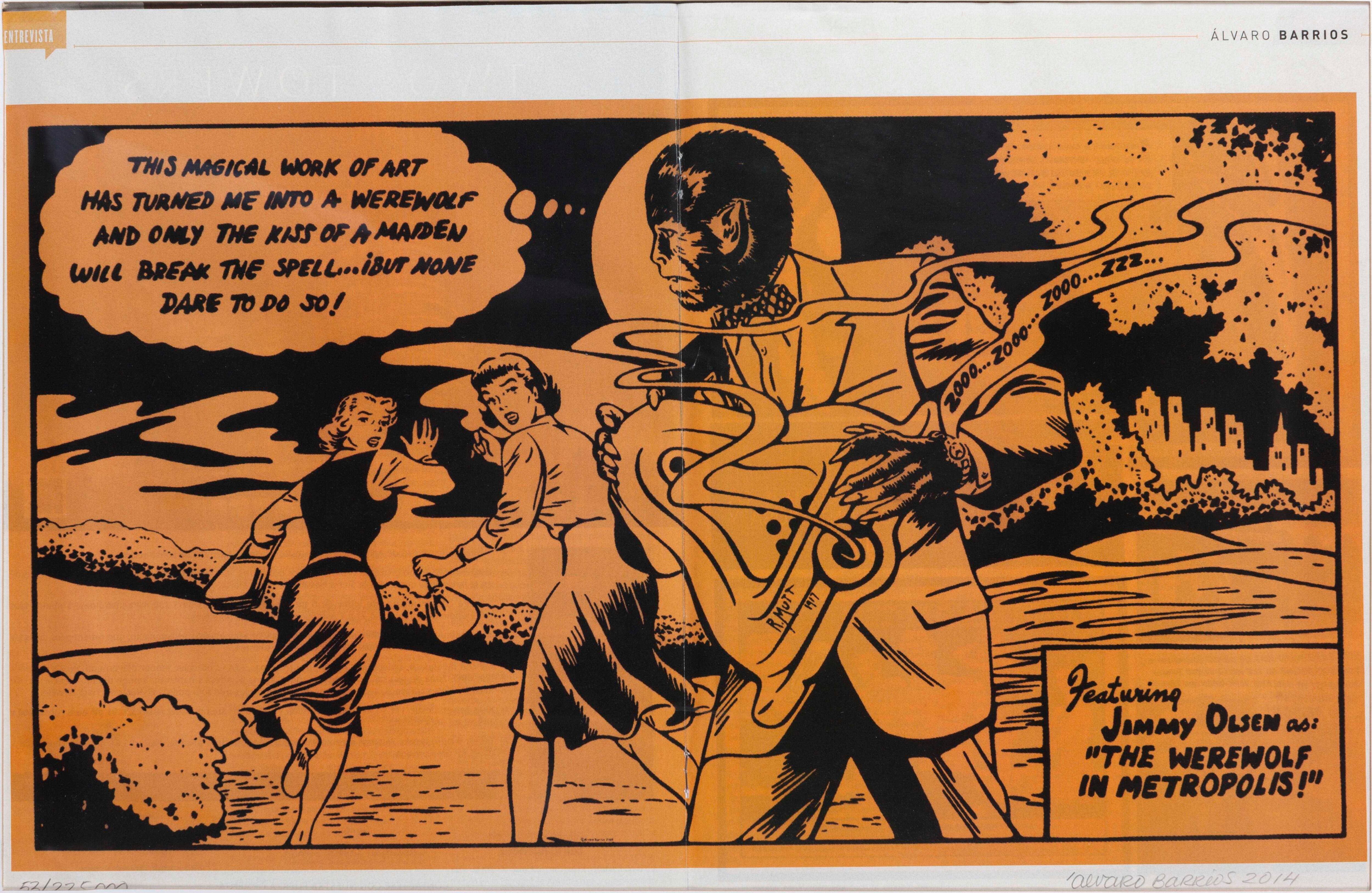 Álvaro Barrios. Sin título. Offset sobre papel periódico. 2014