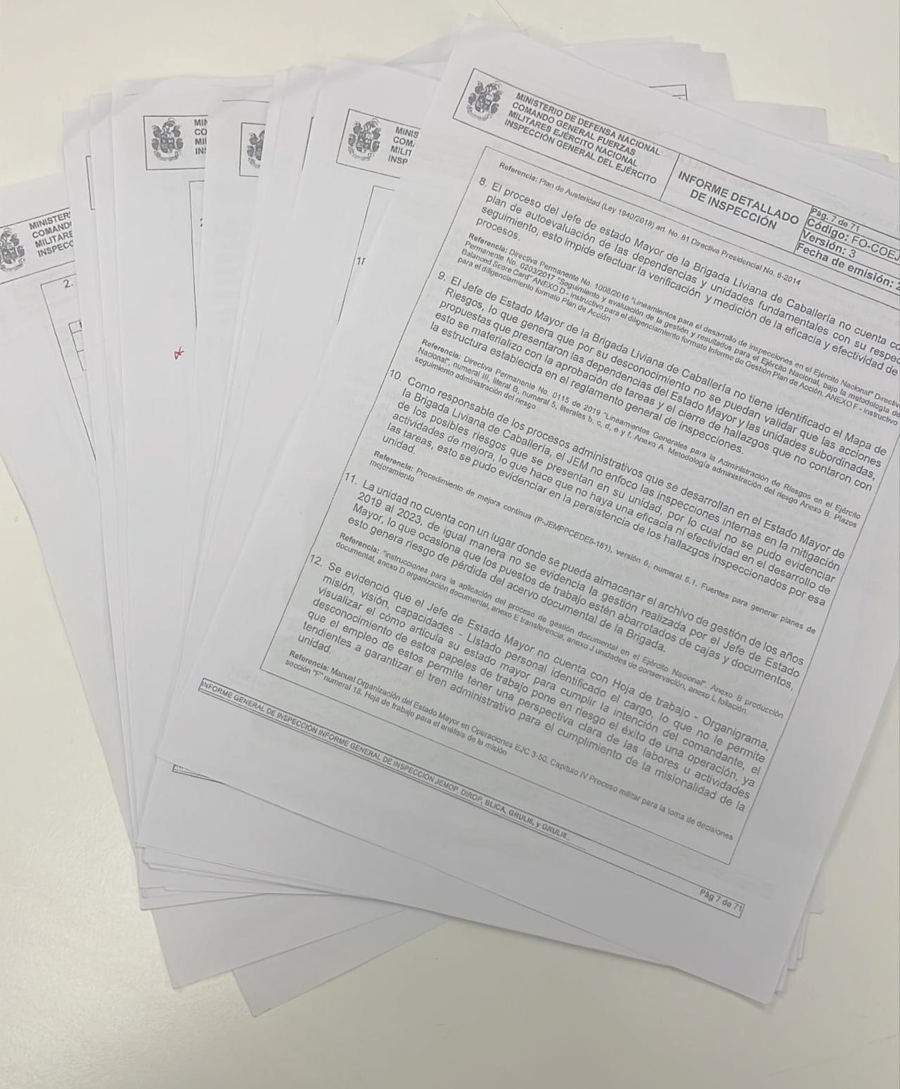 El informe de más de 70 páginas sobre el despelote administrativo, operación y en talento humano en importante unidad del Ejército.