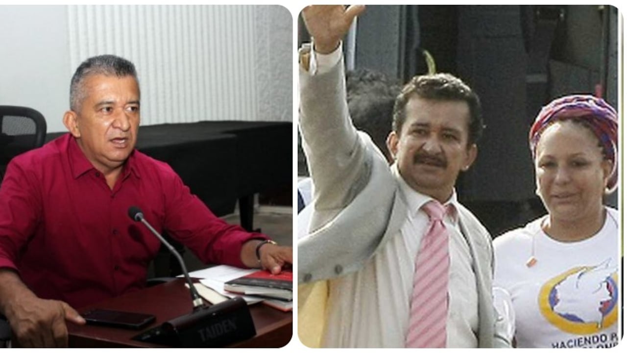 El diputado Armando Acuña el día de su liberación junto a Piedad Córdoba.