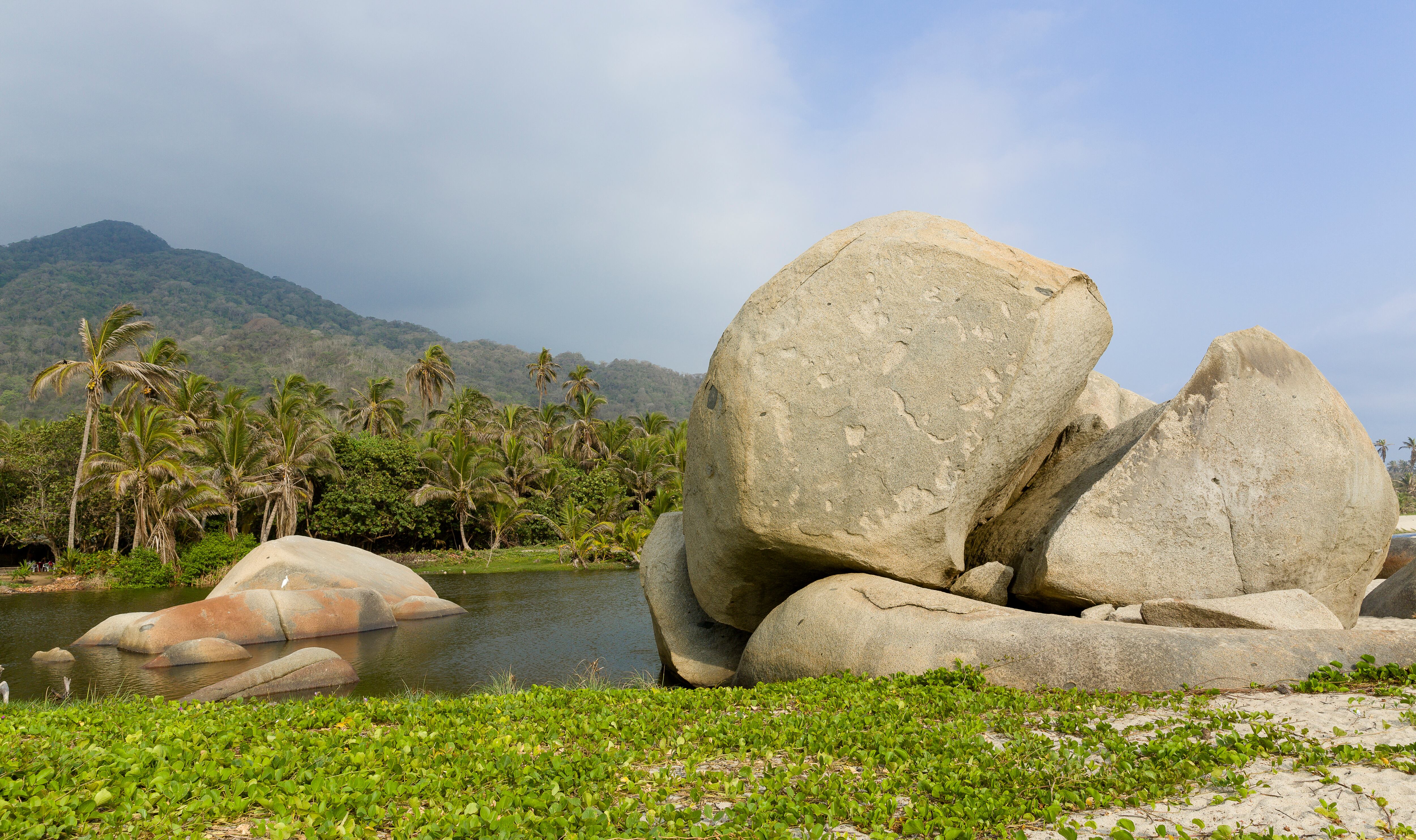 Parque Nacional Tayrona. Conformado por 12.000 hectáreas terrestres y 3.000 hectáreas marinas, este parque representa uno de los grandes epicentros de biodiversidad en la costa norte del país. Más de 350 especies de aves habitan el lugar, donde también coexisten especies exóticas de mamíferos, como el jaguar, el tigrillo, el ocelote y el mono aullador, entre otros. Foto: Thierry Tronnel/Corbis via Getty Images