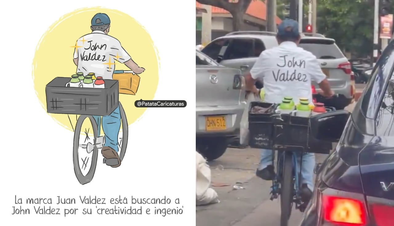 Ángel madruga a diario para vender café y recorre distintos sectores de la ciudad en bicicleta.