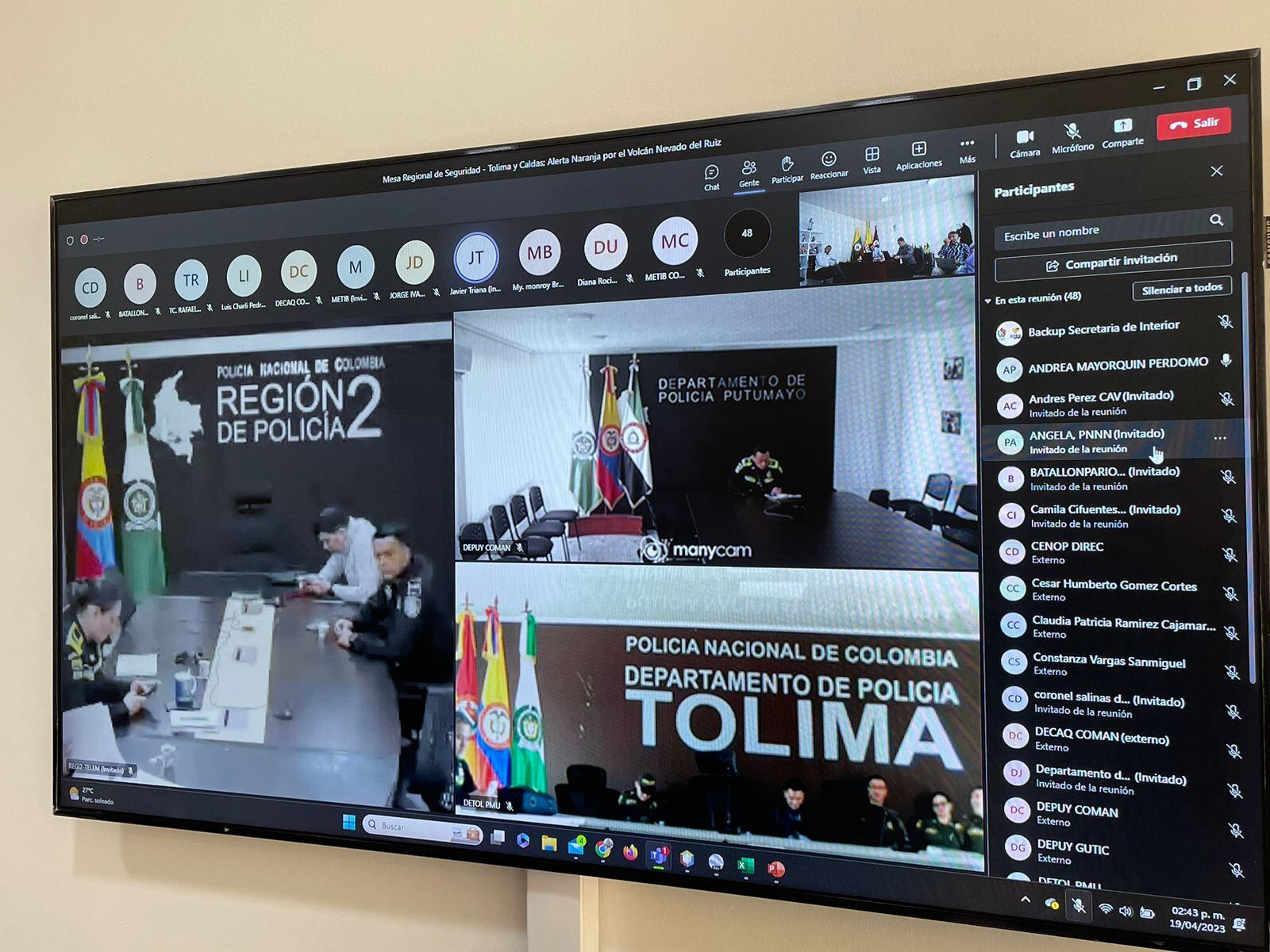 La Fuerza Pública, Parques Nacionales Naturales de Colombia y la Agencia Nacional de Infraestructura (ANI) hicieron parte de la reunión.