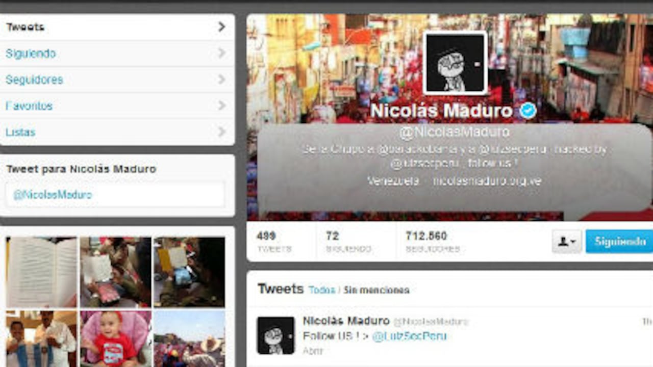 El perfil de Nicolás Maduro fue alterado por los hackers.