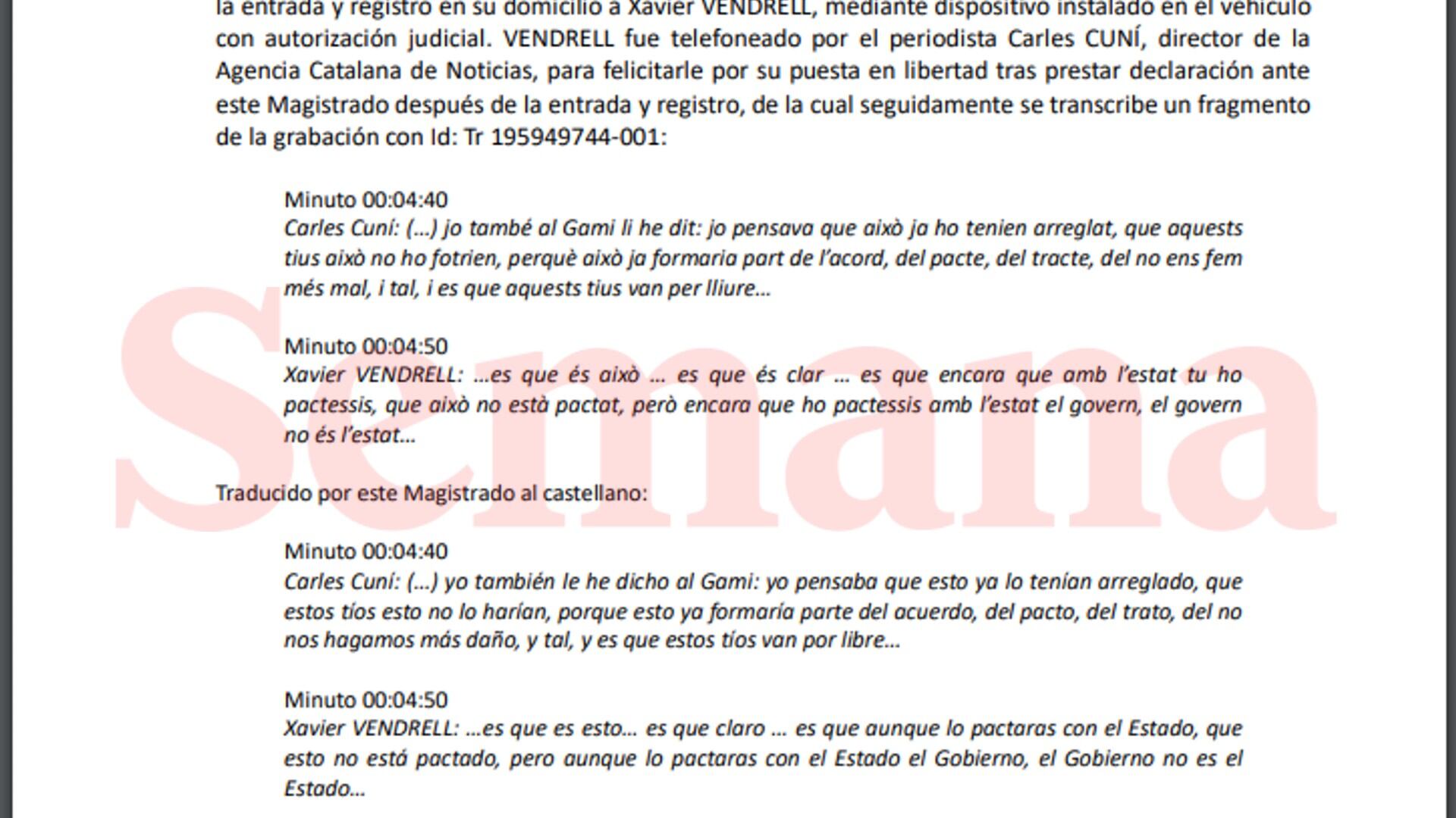 Informe judicial en España relaciona a Xavier Vendrell.
