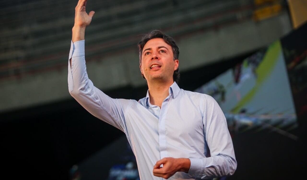 El alcalde de Medellín, Daniel Quintero, en la rendición de cuenta del 2021