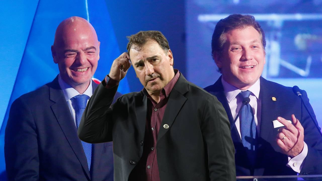 Gianni Infantino, Néstor Lorenzo y Alejandro Domínguez.