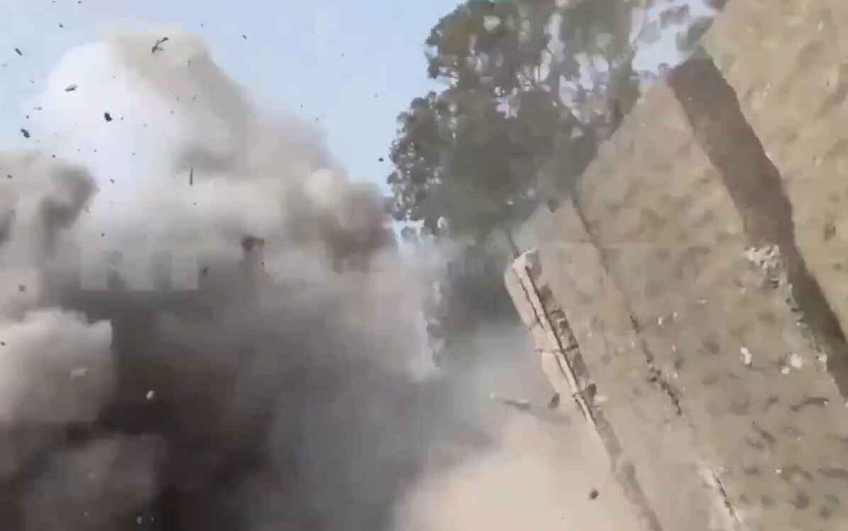 Momento en el que cayó el misil