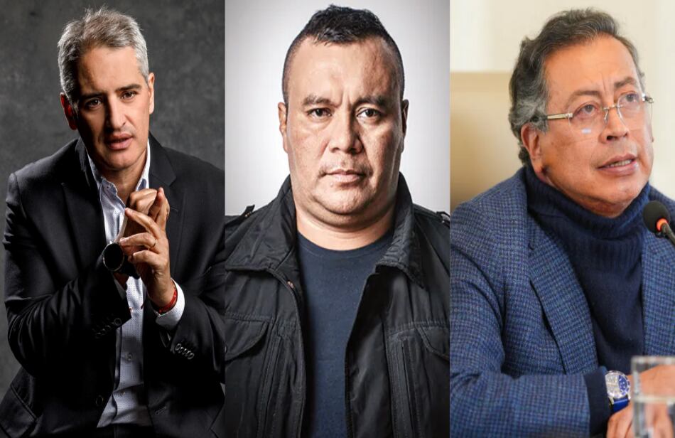 Gobernador de Antioquia, Andrés Julián Rendón; alias Calarcá, cabecilla de las disidencias de las Farc; y el presidente Gustavo Petro.