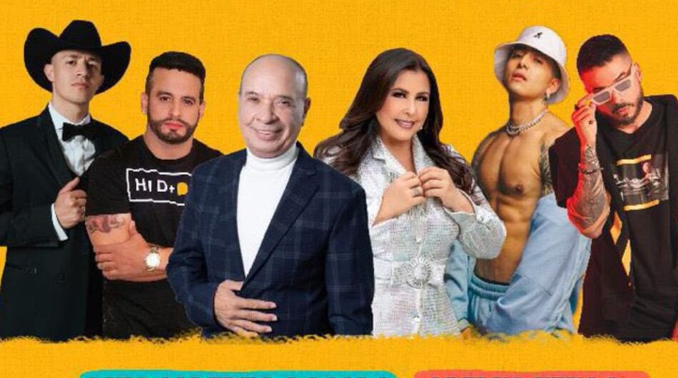 Parrilla de artistas para el concierto inaugural de la Feria de las Flores anunciado por la Alcaldía de Medellín.