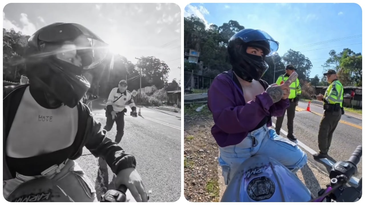 La motociclista publicó en redes sociales el momento en el que relató lo ocurrido durante el puesto de control.