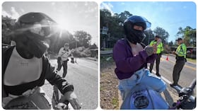La motociclista publicó en redes sociales el momento en el que relató lo ocurrido durante el puesto de control.