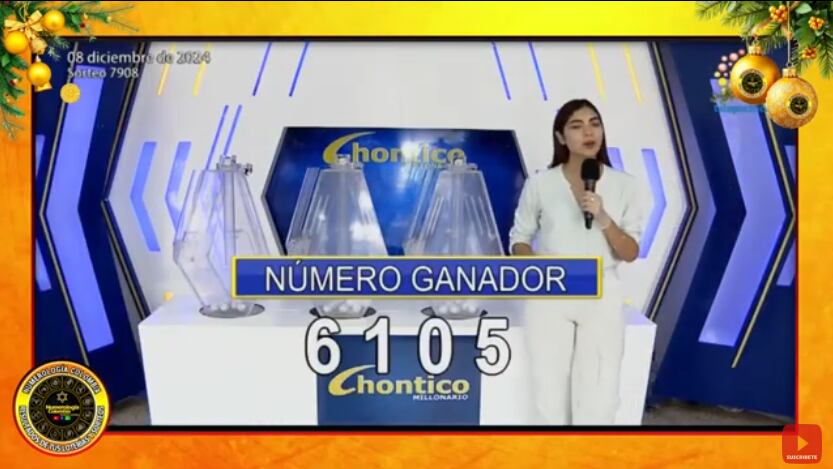 Lotería Chontico: resultados del sorteo 7908 del 8 de diciembre de 2024