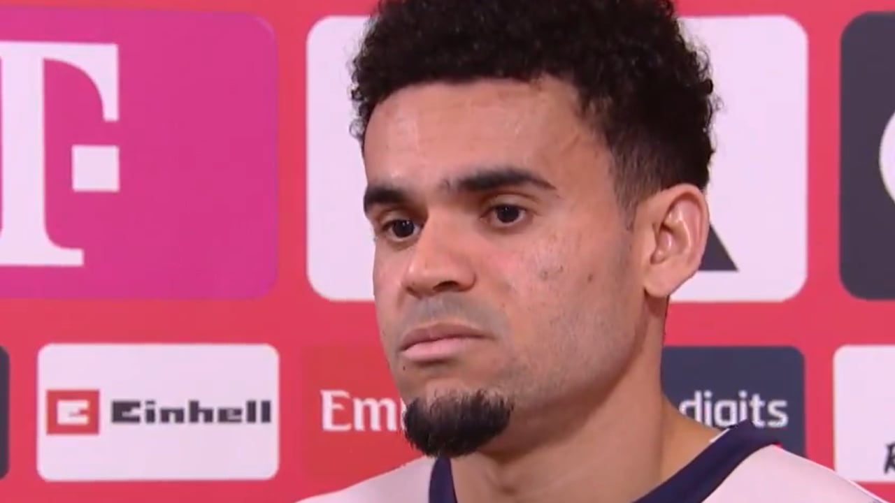 Luis Díaz habló con la prensa desde el Allianz Arena de Múnich.