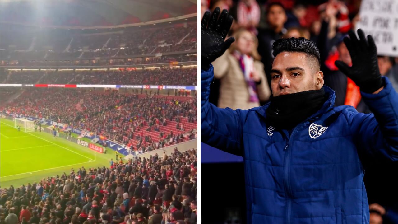 Ovación a Falcao García por parte de los hinchas del Atlético de Madrid